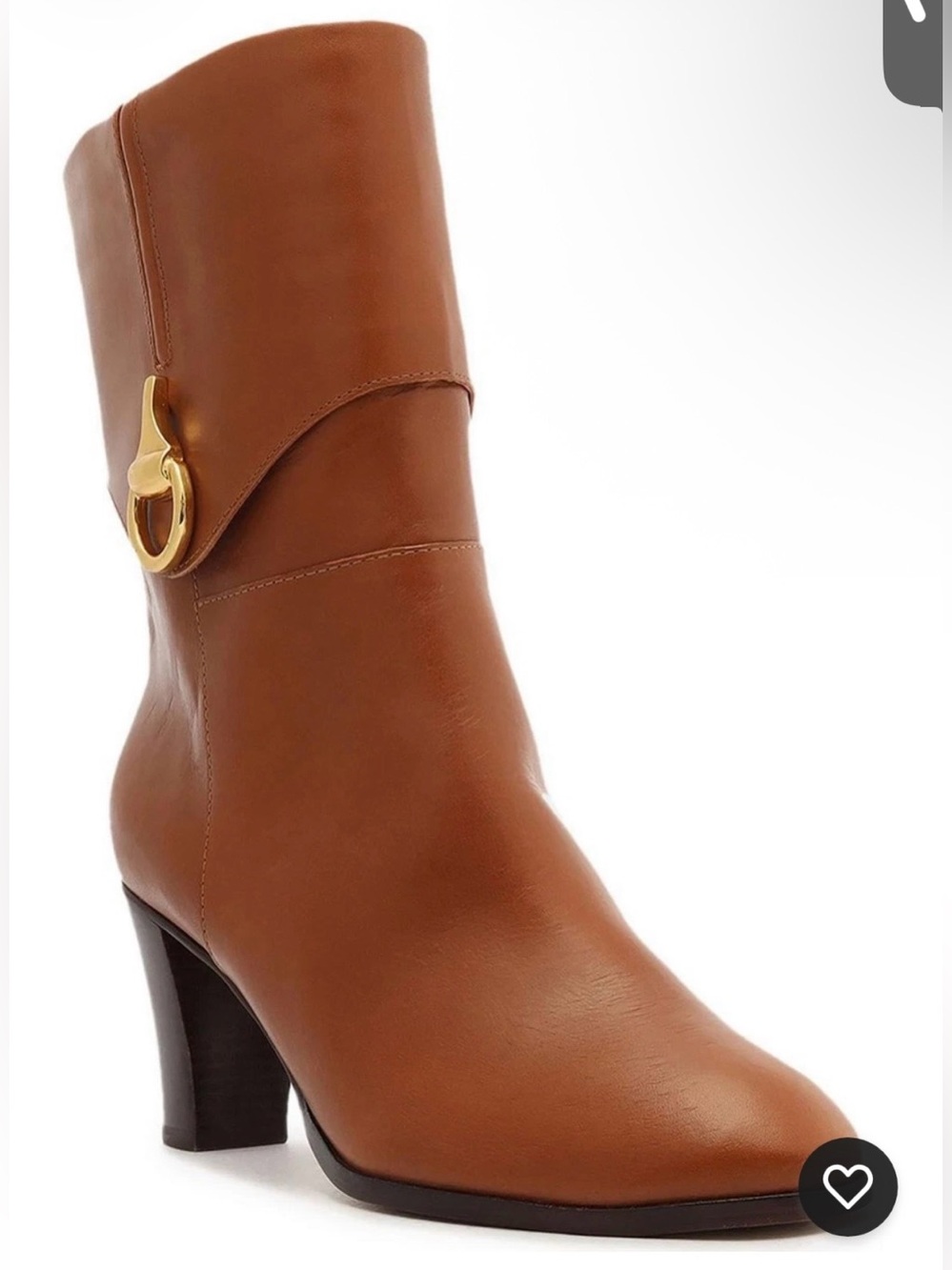 AREZZO Caramel  Leather Mid-Heel Ankle Boot - SZ 10 With Tags